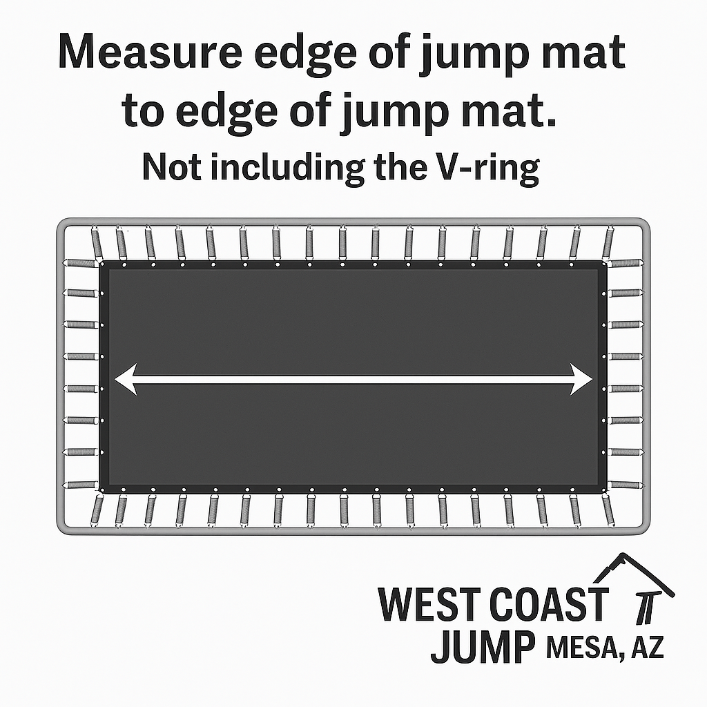 Rectangle trampoline jump mat replacement measuring diagram
