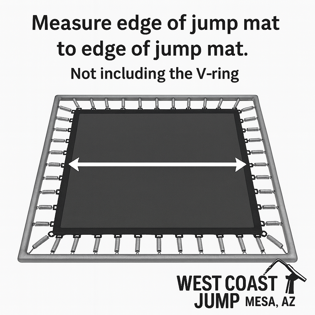 Square trampoline jump mat replacement measuring diagram
