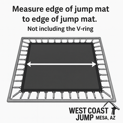 Square trampoline jump mat replacement measuring diagram